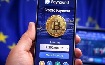 payhound crypto betaalpagina open op smartphone