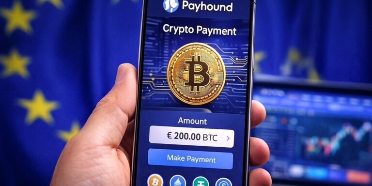 payhound crypto betaalpagina open op smartphone