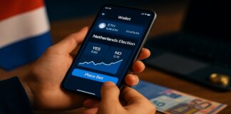 persoon zet in op Nederlandse verkiezingen