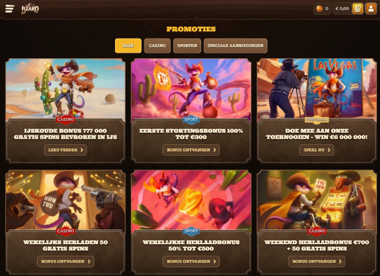 Lizaro Bonussen, online casino zonder Cruks