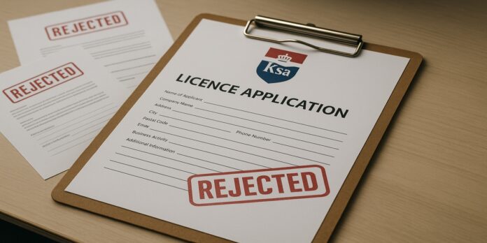 ksa_rejected_application Afgewezen Ksa licentieaanvraag