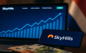 grafiek met Skyhills omzet in Nederland