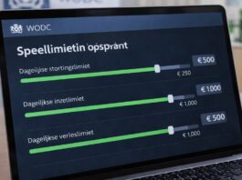 Speellimieten scherm bij online casino