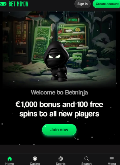 Betninja welkomstbonus en 100 spins