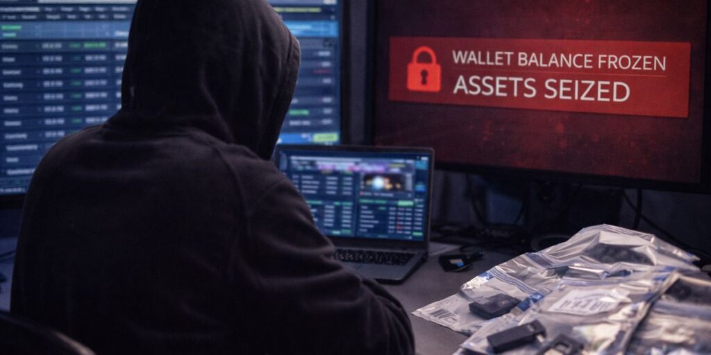 hacker achter computerscherm met online casino