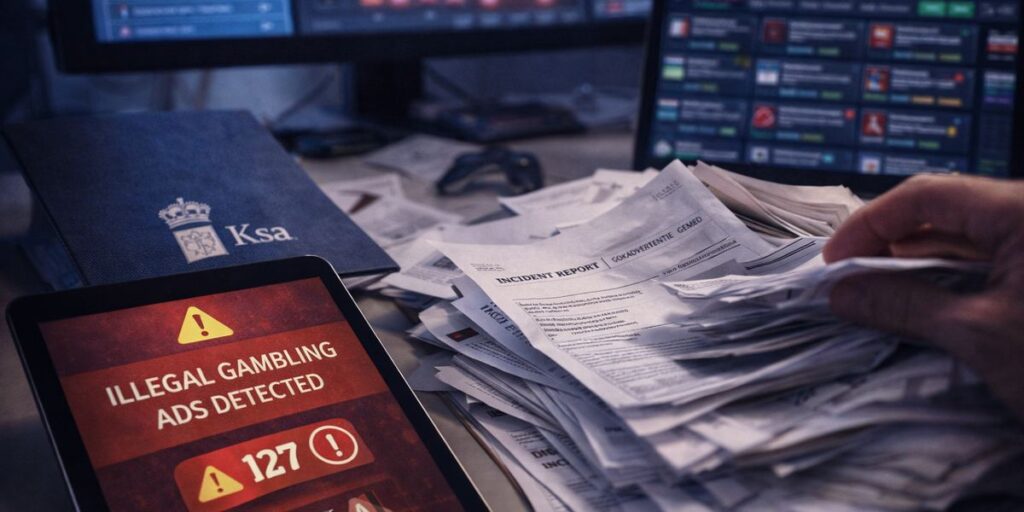 stapel met papieren klachten over gokreclames