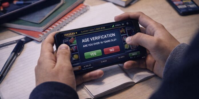 jongeren gokt op smartphone tijdens studeren