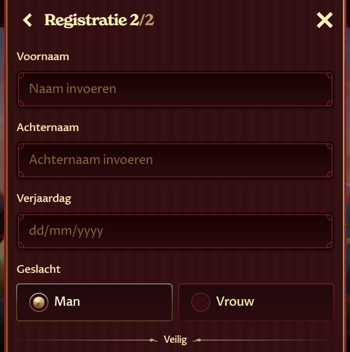 Casoola - gegevens invullen bij het beste belgische online casino