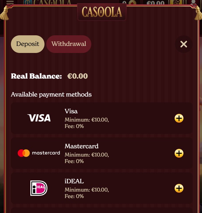 Casoola - storten bij een online casino Belgie