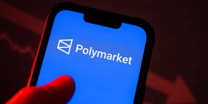 polymarket Polymarket logo op telefoon