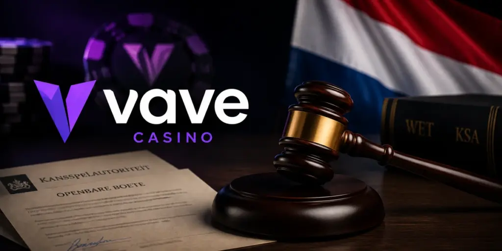 Ksa deelt 3,08 miljoen euro boete uit aan online casino Vave