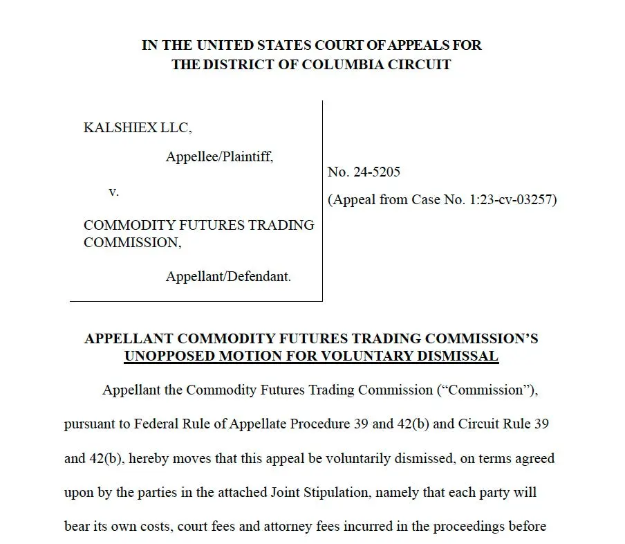 Court document related to Kalshi LLC vs. Commodity Futures Trading Commission case.