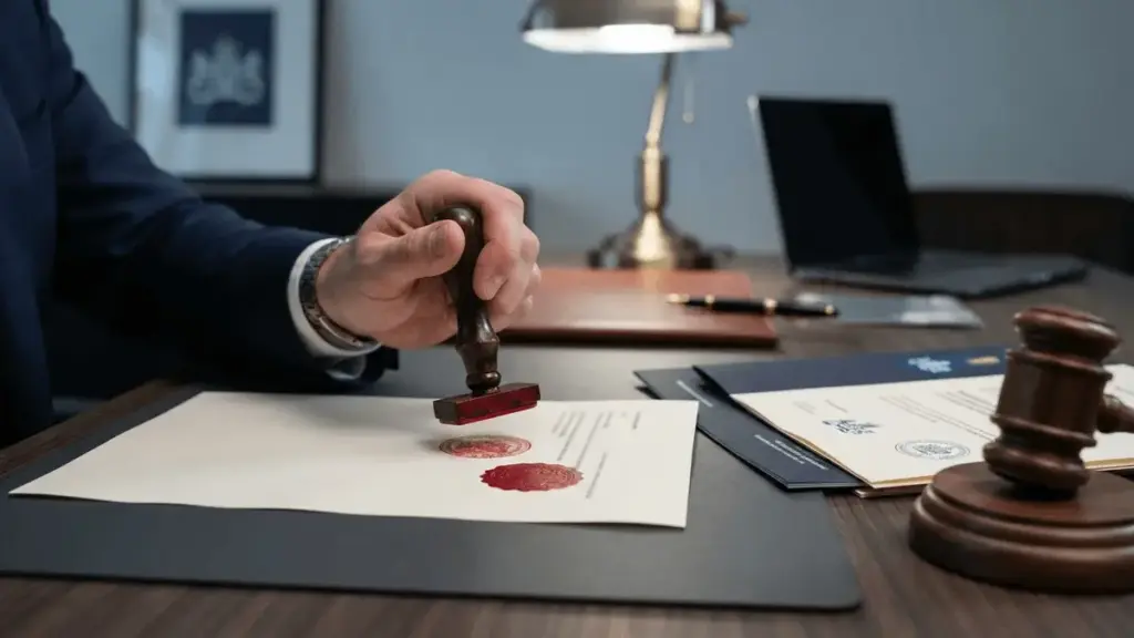 Red warning stamp on official document representing Dutch gambling regulatory enforcement