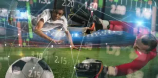 Anfallare skjuter mot mål med grafer som illustrerar bet builder-verktyg