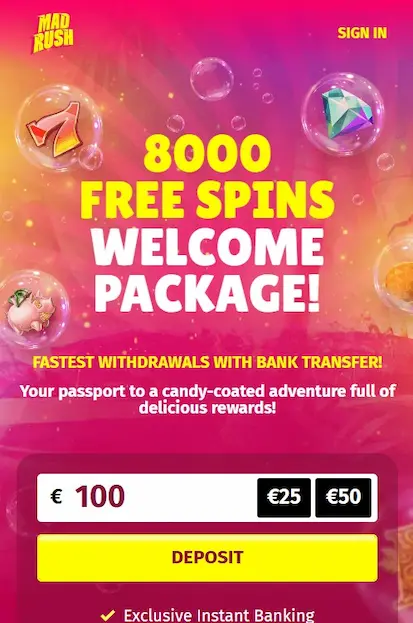 Bild på Mad Rush välkomstbonus