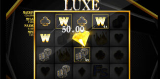 Slotspel med symboler, wilds och diamantvinst på skärmen. Balans €4000, insats €10, maxvinst €20 000.