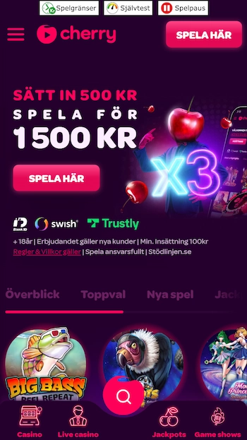 Cherry Casino i mobilen