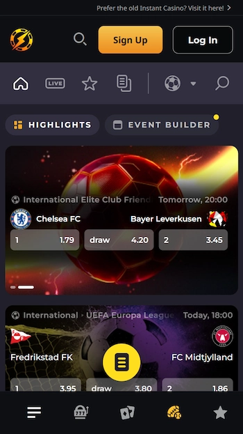 Instant Sports från mobilen
