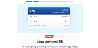 ATG visar V75-system med Elli, nytt spelförslag för Solvalla lördag 29 mars kl. 16:20.