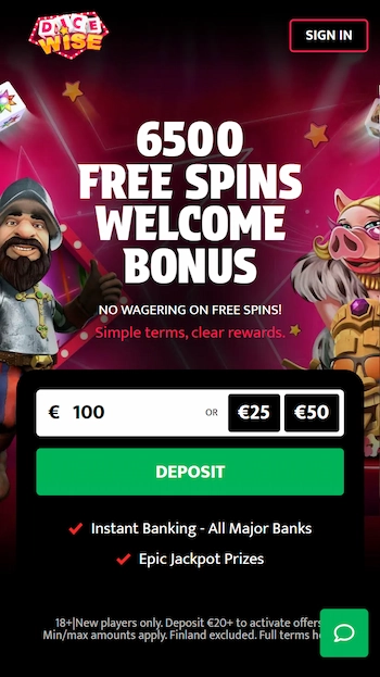 Dice Wise casino i mobilen