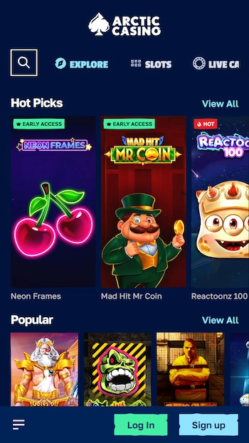 Arctic Casino spelutbud med populära titlar