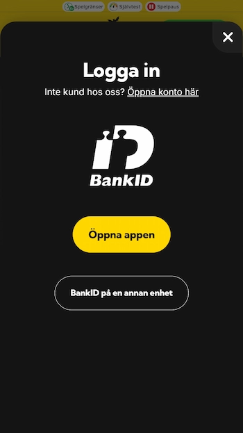 Bethard logga in med BankID