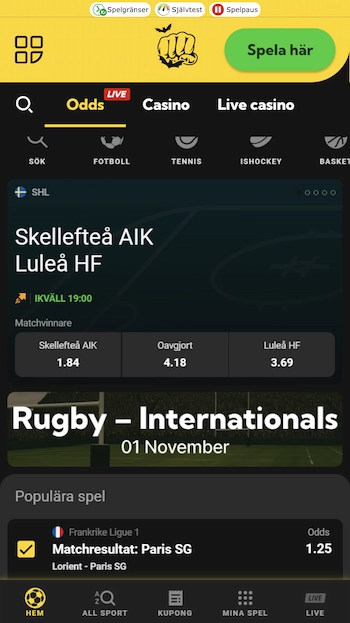 Bethard sportsbook från mobil