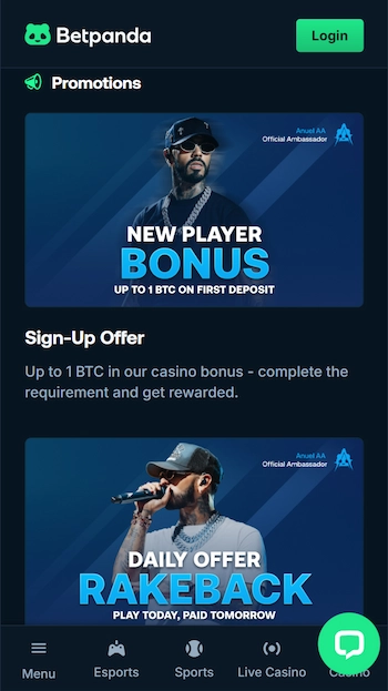 Betpanda bonus och rakeback