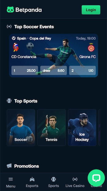 Betpanda top event och spoprter