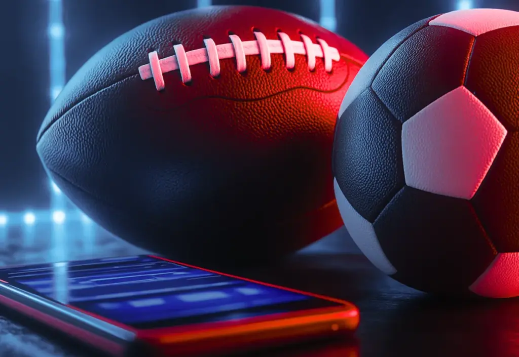 Betting utan svensk licens visad utifrån fotboll och amerikansk fotboll vid mobil