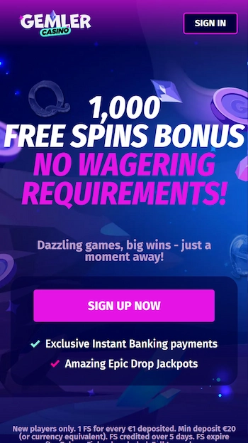 Gemler Casino hemsida från mobil