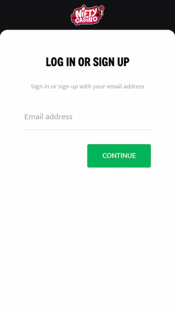 Nigty Casino login och registrering