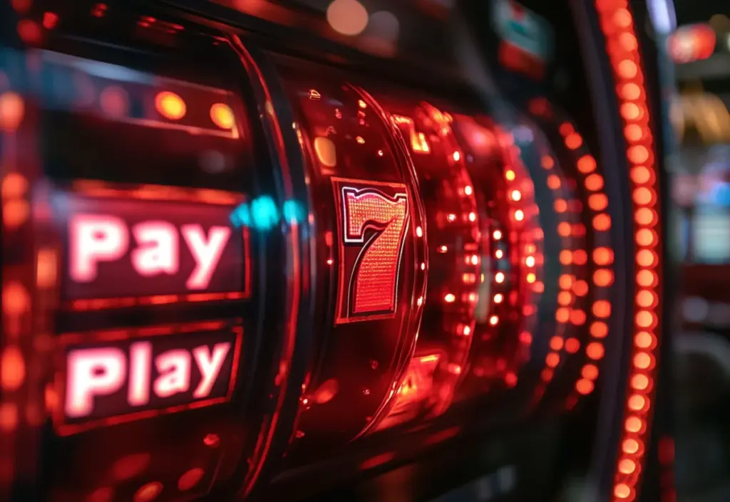 Pay and Play text på spelautomat för Pay N Play casino