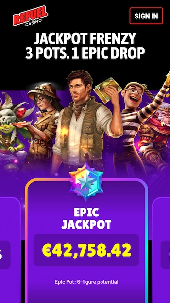 Refuel Casino jackpottar