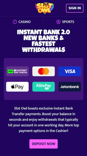 Betalningsmetoder på Slot Owl