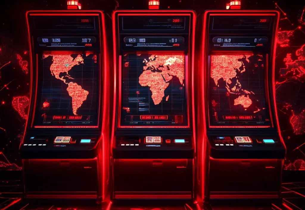 Världskarta på spelmaskiner för utländska casino