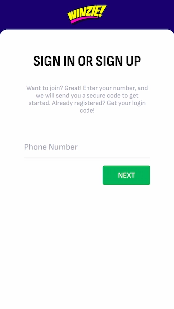 Winzie Casino login med mobilen