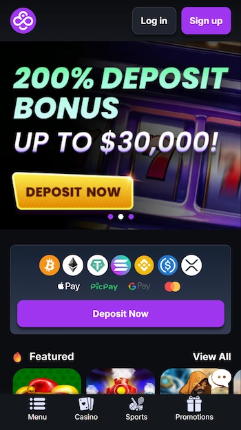 CoinCasino hemsida och välkomstbonus