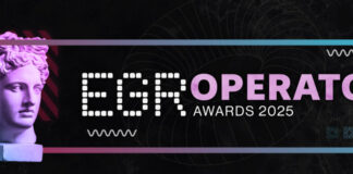 EGR Operator Awards 2025-logotyp med text om evenemanget i London och en rosa statybyst till vänster.