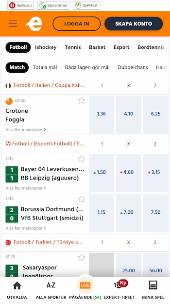 Expekt live betting