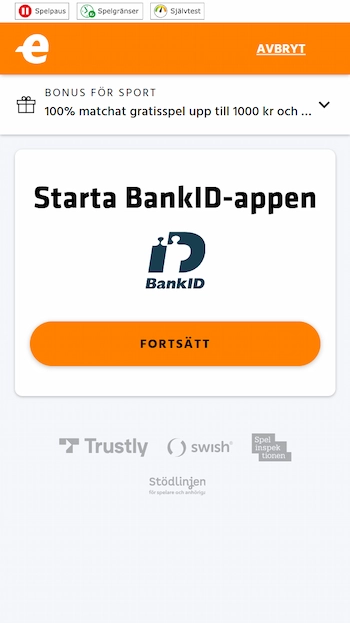 Expekt logga in med BankID