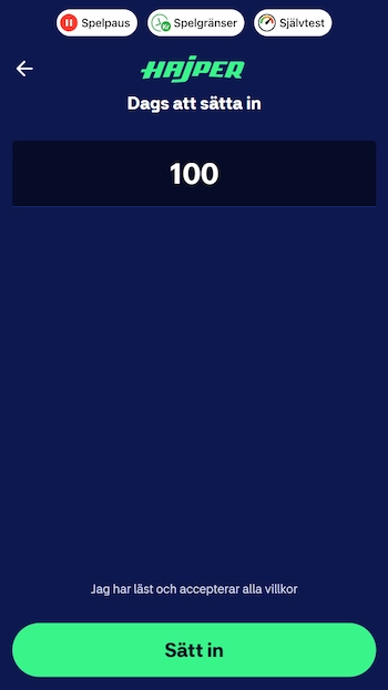 Hajper casino Pay N Play