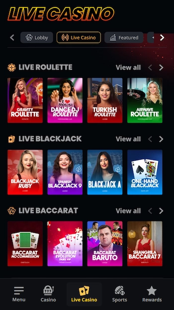 Instant Casino live casino