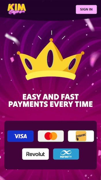 Kim Casino betalningsmetoder för insättning och uttag