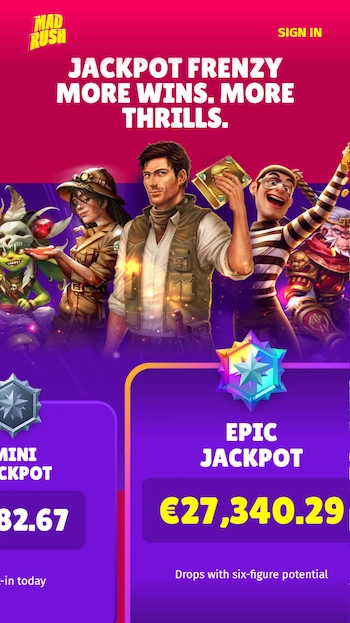 Mad Rush jackpottar
