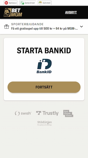 BetMGM BankID login