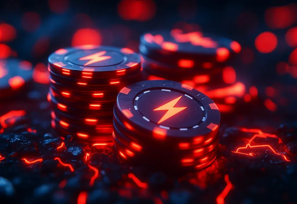 Blixtrar på spelmarker för casino med snabba uttag