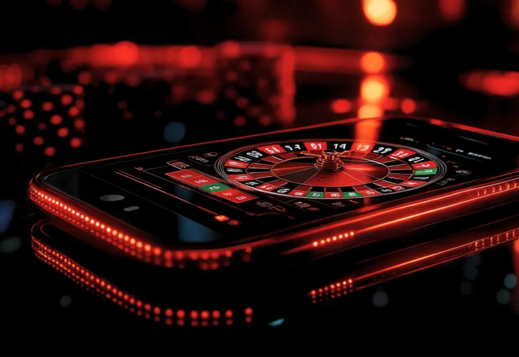 Ruolettehjul på smartphone för mobilcasino