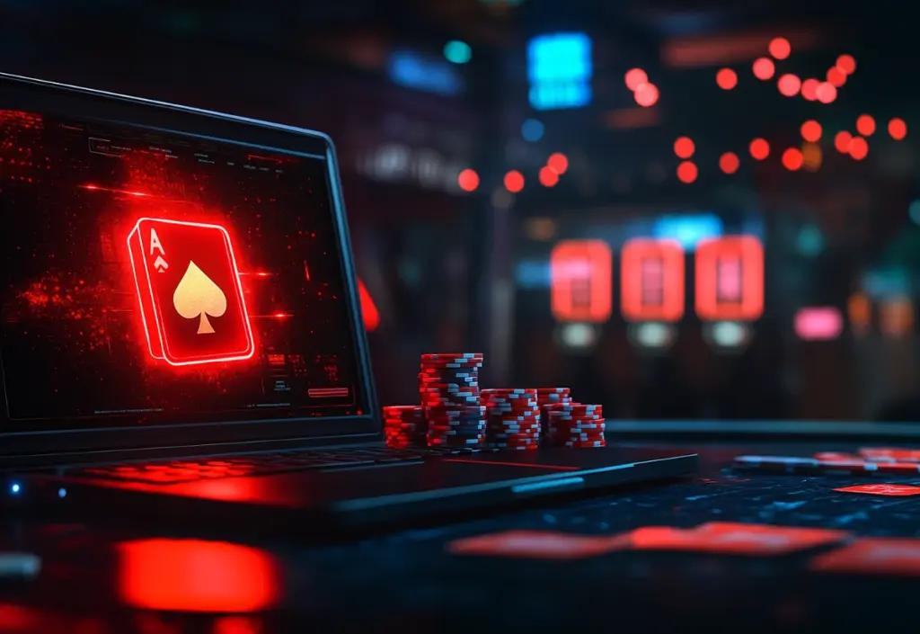 Spelkort på dator i modern casinomiljö för nya casino