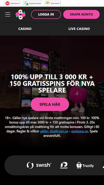 GoGo Casino startsida